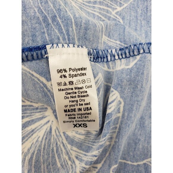 New with Tags LuLaRoe Irma Top XXS Blue White Hibiscus Floral Print TShirt - Picture 7 of 7